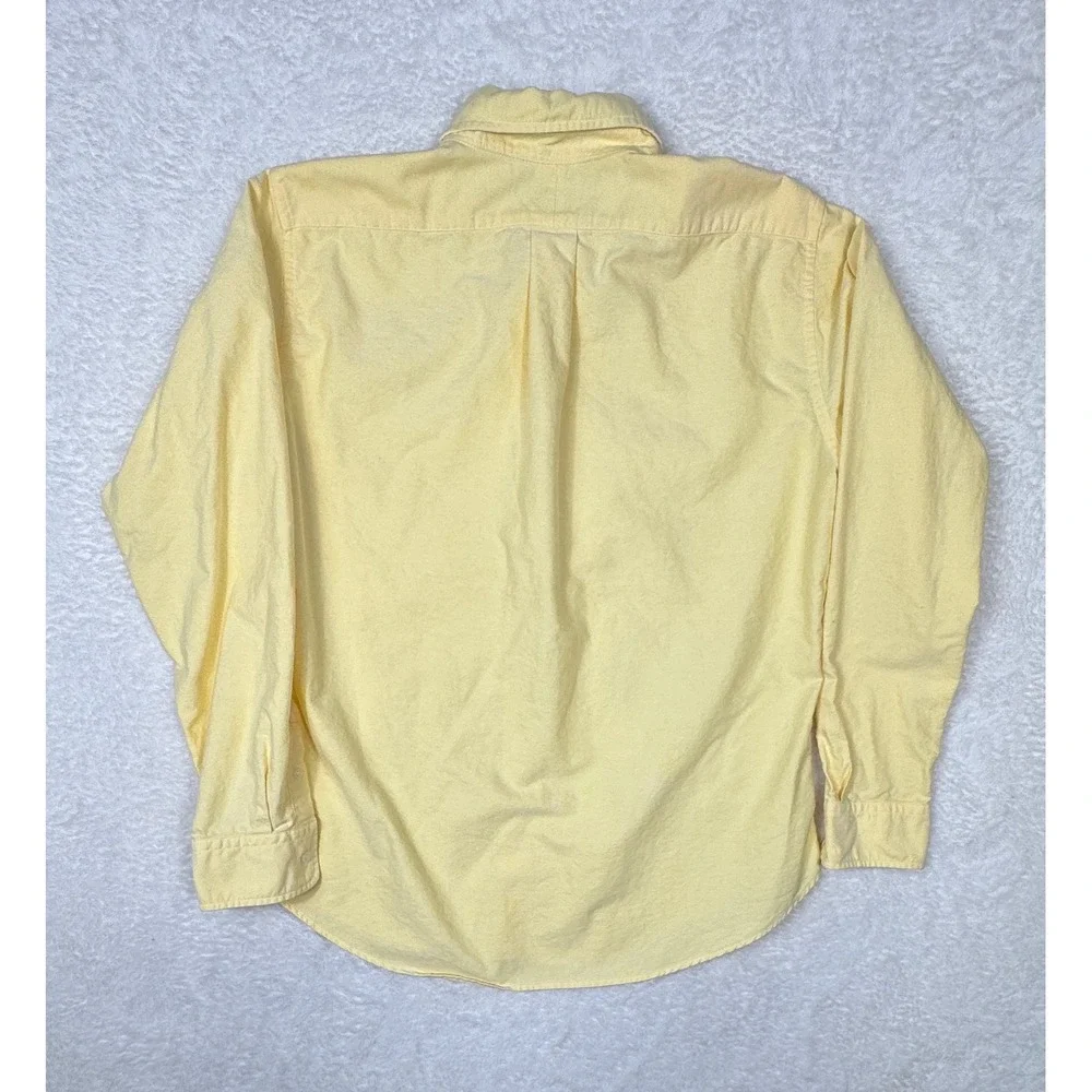 Ralph Lauren Button Down Shirt Boys Size 14 Yellow Preppy Classic Fit Oxford